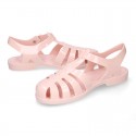 Women classic jelly shoes sandal style for the Beach and Pool in MAKEUP PINK color.