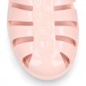 Women classic jelly shoes sandal style for the Beach and Pool in MAKEUP PINK color.