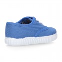 Cotton canvas Kids sneaker shoes BAMBA style with laces closure.