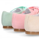 Soft suede leather Classic Kids Laces up shoes in pastel FASHION colors.