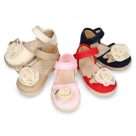 Baby canvas espadrille sandal with FLOWER design.