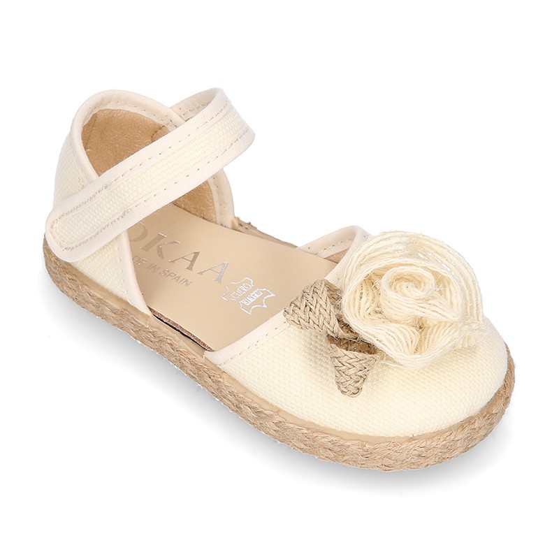 Baby canvas espadrille sandal with FLOWER design.