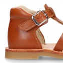 SOFT Nappa leather kids Sandal shoes crossed straps design with SUPER FLEXIBLE soles.