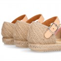 LACES design canvas little Girl espadrille style shoes.