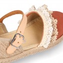 LACES design canvas little Girl espadrille style shoes.