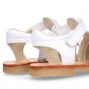 COMBINED Nappa leather Girl Sandal shoes crossed straps design with SUPER FLEXIBLE soles.