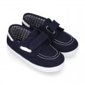 Cotton Canvas Boat shoes laceless.