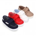 Cotton Canvas Boat shoes laceless.