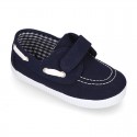 Cotton Canvas Boat shoes laceless.