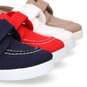 Cotton Canvas Boat shoes laceless.