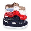 Cotton Canvas Boat shoes laceless.