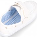 Cotton Canvas Boat shoes laceless.