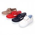 Cotton Canvas Boat shoes laceless.