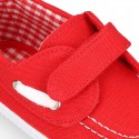 Cotton Canvas Boat shoes laceless.