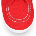 Cotton Canvas Boat shoes laceless.