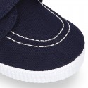 Cotton Canvas Boat shoes laceless.