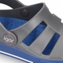 Kids jelly shoes with OLA COMBI CLOG design for beach and pool use.