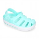 Kids jelly shoes with OLA CLOG design for beach and pool use.