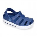 Kids jelly shoes with OLA CLOG design for beach and pool use.