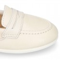 Soft Nappa leather Kids Moccasin shoes with detail mask.