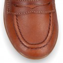 Soft Nappa leather Kids Moccasin shoes with detail mask.