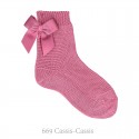 GARTER STITCH SHORT SOCKS WITH BOW BY CONDOR.