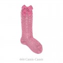 PERLE OPENWORK KNEE-HIGH SOCKS WITH BOW BY CONDOR.