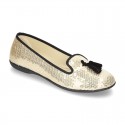 Women Ballet flat shoes SLIPPER style with sequins design.