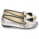 Women Ballet flat shoes SLIPPER style with sequins design.