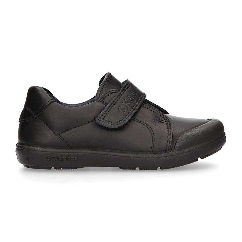 Zapato niño OKAA tipo deportivo sin cordones, elástico y puntera reforzada en piel lavable. CT012 | OkaaSpain