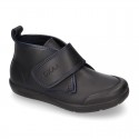 Kids OKAA Boot School shoes laceless and with reinforced toe cap in washable leather.