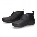 Kids OKAA Boot School shoes laceless and with reinforced toe cap in washable leather.