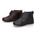 Little kids Bootie school shoes laceless in washable leather.