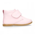 Little Girl Bootie school shoes laceless in PINK washable leather.