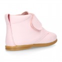 Little Girl Bootie school shoes laceless in PINK washable leather.