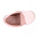 Little Girl Bootie school shoes laceless in PINK washable leather.