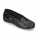 Classic school GIRL Moccasin shoes in Boxcalf Nappa leather with rubber sole.