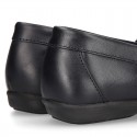 Classic school GIRL Moccasin shoes in Boxcalf Nappa leather with rubber sole.