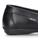 Classic school GIRL Moccasin shoes in Boxcalf Nappa leather with rubber sole.