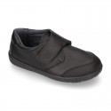 School Washable Nappa leather kids Blucher shoes laceless.