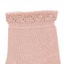 CEREMONY SHORT SOCKS WITH OPENWORK CUFF BY CONDOR.
