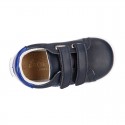 Navy blue color OKAA FLEX tennis kids shoes laceless.