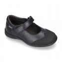 Stylized Mary Jane School shoes with hook and loop strap in PREMIUM leather.