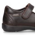 Stylized Mary Jane School shoes with hook and loop strap in PREMIUM leather.