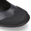 Stylized Mary Jane School shoes with hook and loop strap in PREMIUM leather.