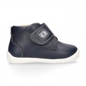 Navy Blue color OKAA FLEX kids Bootie shoes laceless and with toe cap.