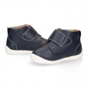 Navy Blue color OKAA FLEX kids Bootie shoes laceless and with toe cap.