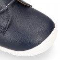 Navy Blue color OKAA FLEX kids Bootie shoes laceless and with toe cap.