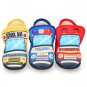 FUNNY print designs wool knit kids bootie home shoes with hook and loop strap.