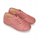 Autumn winter MAKE UP PINK canvas Kids LACES UP shoes with chopped design.